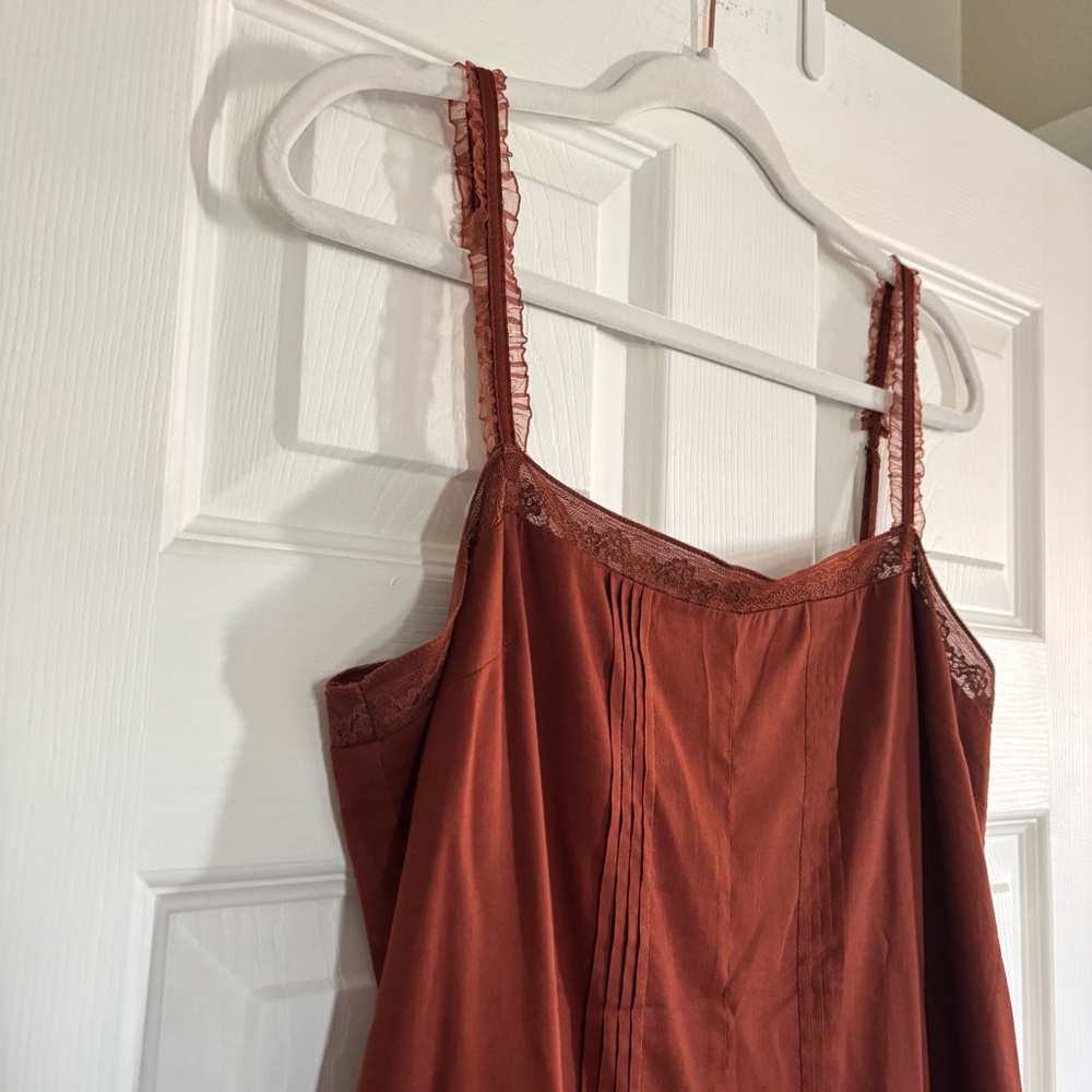 Reformation Cleodora Dress Size 8 Brown Fig Jam Lace Slip On - Picture 4 of 10